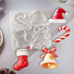 2025 新しいクリスマス diy ケーキデコレーションシリコーン型クリスマス雪だるまクリスマスソックスヘアアクセサリーイヤリング小