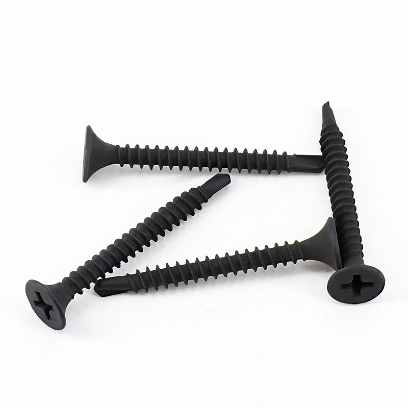 카본 스틸 크로스 홈 호른 헤드 드릴 테일 네일 드라이 벽 네일 드릴 테일 스크류 블랙 인 셀프 태핑 도브 테일 스크류 M3.5