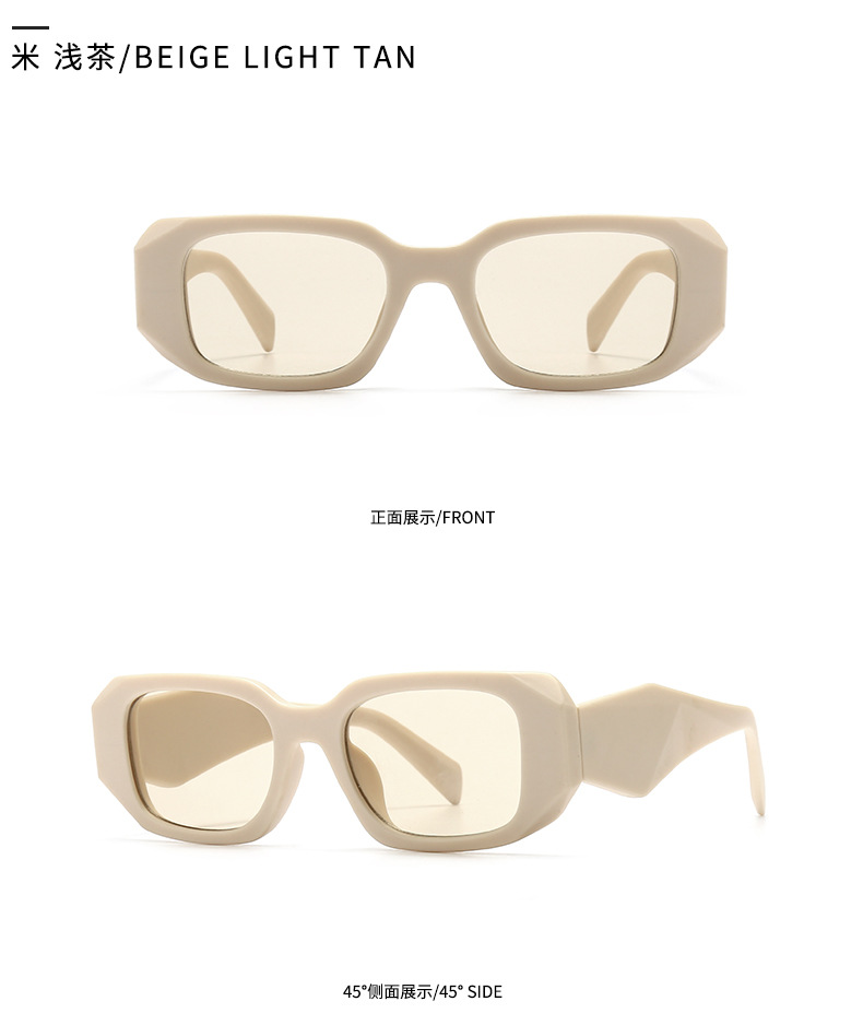 New Style Modern Solid Color Retro Square Frame Narrow Sunglasses display picture 3