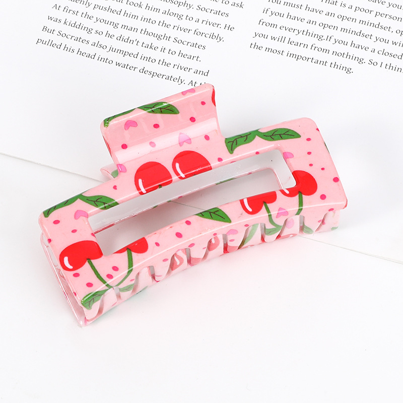 Women's Gender Printing Design Simple Style, Classic Style Style Women's Simple Style Classic Style Color Block Plastic Resin Printing Hair Claws