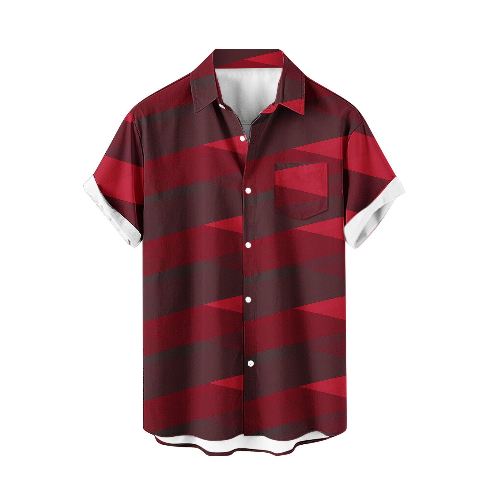 Venta caliente para hombres nueva camisa de manga corta 3D impresión digital moda casual Hawaii playa solapa para hombres