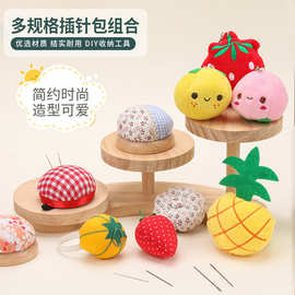 田园风 和风木底座针插包 针扎 手工DIY 缝纫工具 插针包