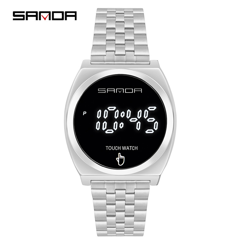 Sanda new all-steel watch with touch screen LDE electronic fashion trend multi-functional simple watch manufacturers wholesale