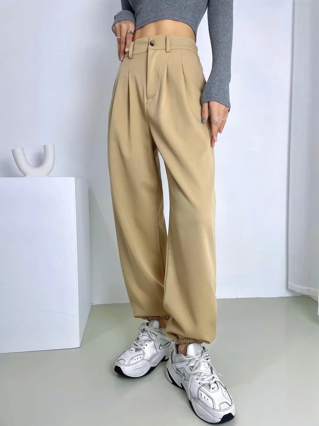 high-waisted overalls sports pants NSHS23503