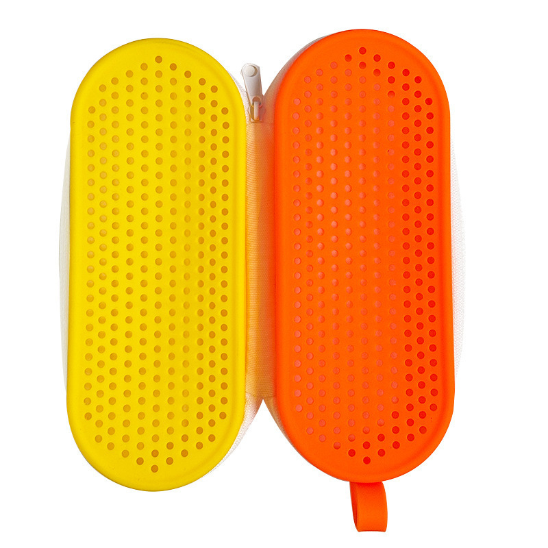 Estilo explosivo transfronterizo, caja de gafas de natación de silicona de gran capacidad transpirable de doble cara, caja de protección de gafas, bolsa de almacenamiento de gafas de natación portátil a prueba de caídas