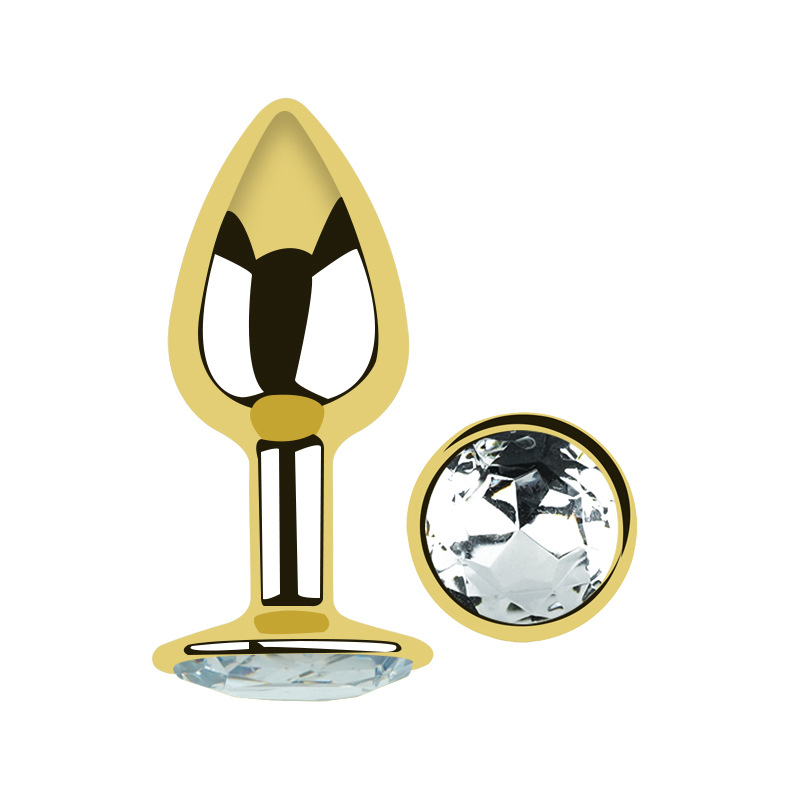 Traje de oro de acero inoxidable corte trasero pequeño anal plug back corte embolia Comercio exterior suministros para adultos productos del sexo