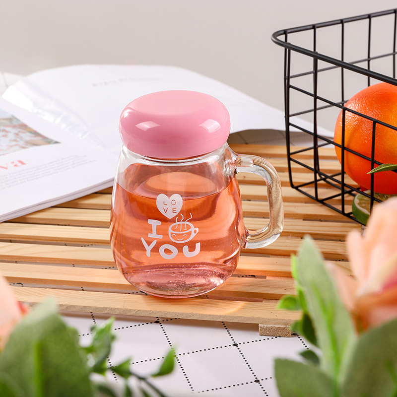 創意大肚子泡茶玻璃花茶隨手杯節日地推廣告禮品情侶水杯印製logo
