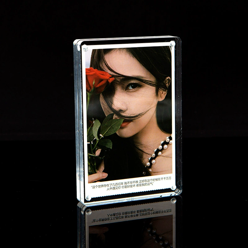 Изготовленный На Заказ Прозрачный Стол Бренд Сильная Магнитная Фоторамка Акриловый Бренд Хрустальная Настольная Карта Пользовательский Стол Двусторонний Дисплей Табличка