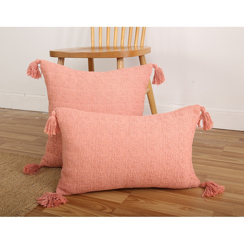 Moderno simple bordilla almohada sala de estar dormitorio cabezal de cama respaldo almohada cubierta de alojamiento en el hogar de tela sólida sofá almohada