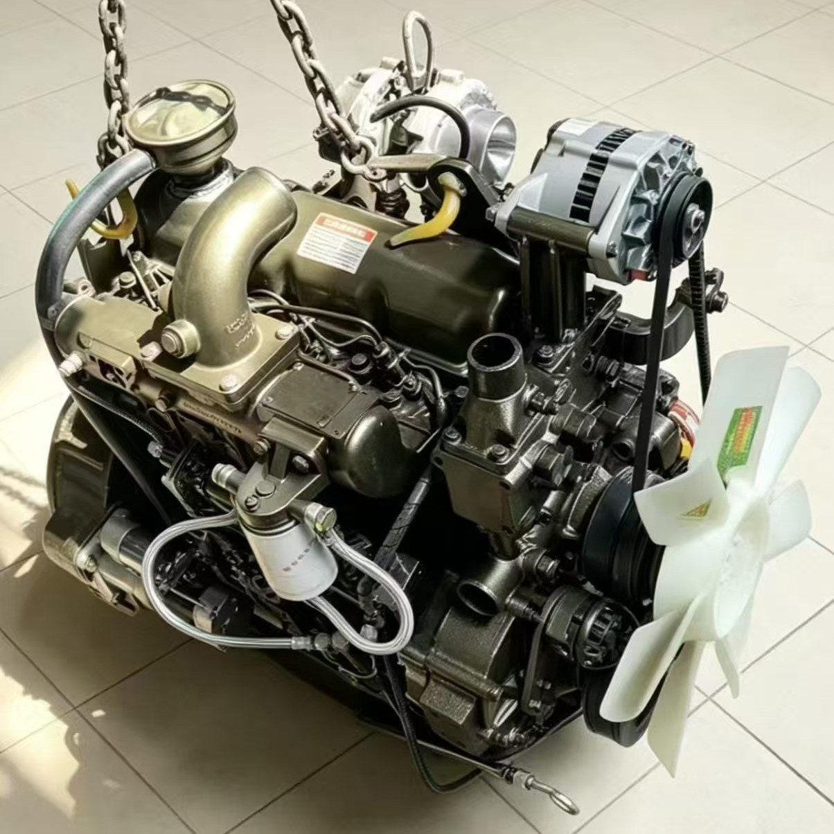 Refurbished Yuchai 4108 and 4110 engines for the Dajin Tengshi dump truck, available in 160, 140, 130, and 180 horsepower versions