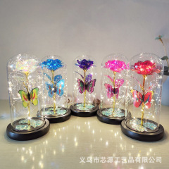 金箔バラ永生花ガラスカバー母の日クリスマスバレンタインデー誕生日プレゼントプレゼント微置物クロスボーダー