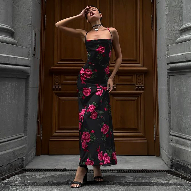 Женская одежда европейского и американского стиля 2025 весна новая мода темперамент цветочный принт