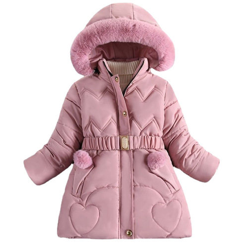 Girls 'cotton clothes, medium and long, with velvet and thick, Western-style women's treasure, fashion brand, fashionable down cotton jackets, new special supply for winter
