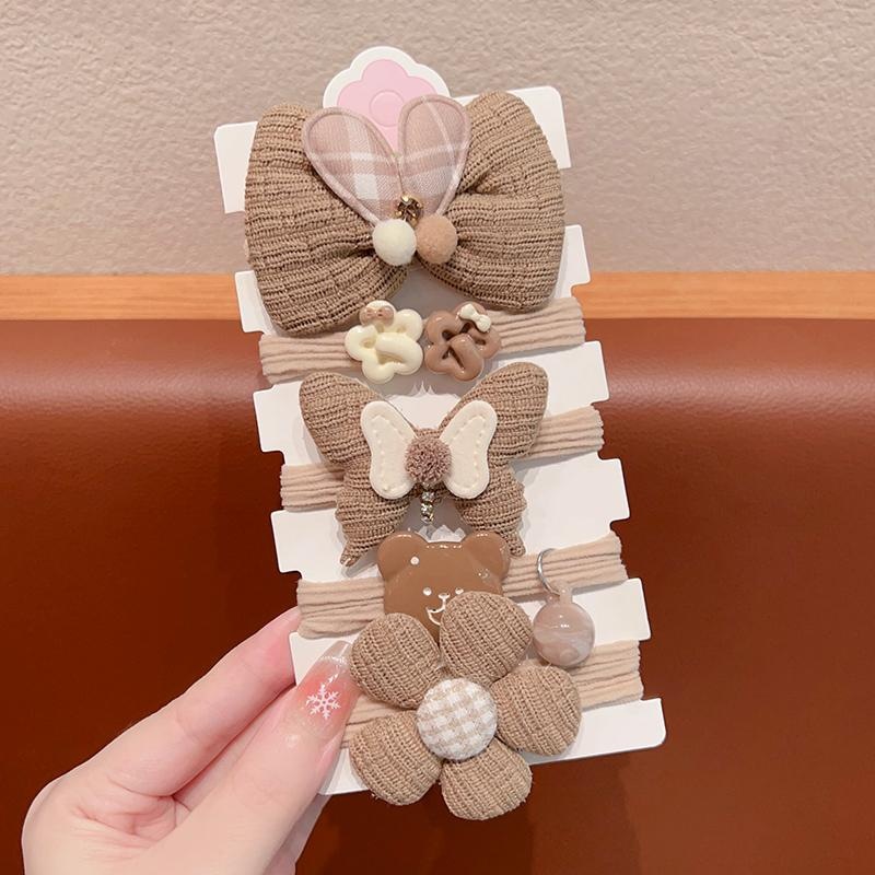 2024 nuevo otoño y invierno adorable diario versátil anillo de cabello de niña cuerda de cabeza dulce curry cola de caballo no daña joyas de cabello