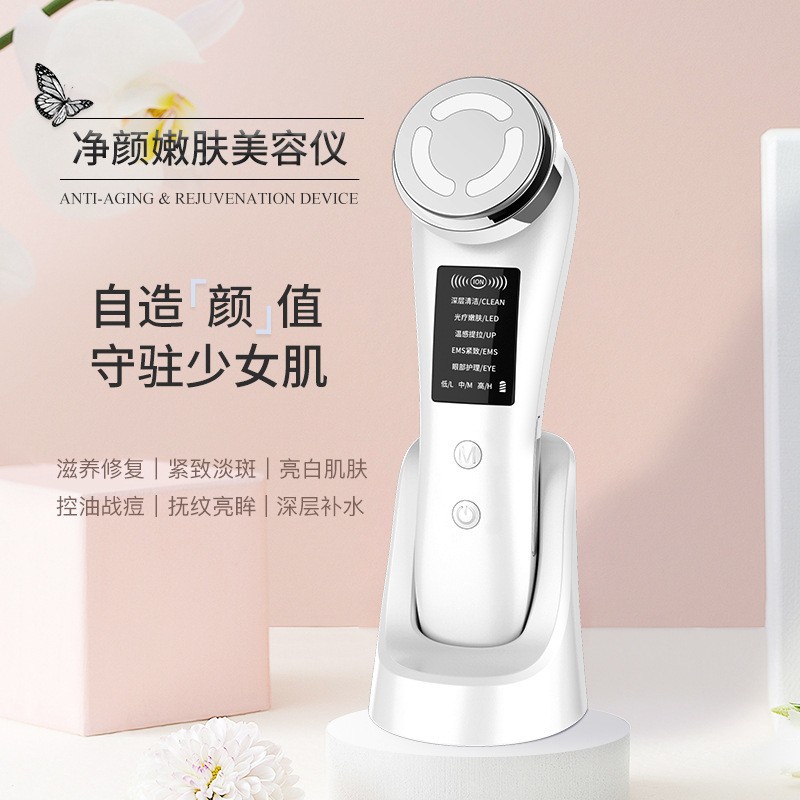 Ems Microcurrent Facial Lifting and Firming Massager Colored Light Cleansing and Rejuvenating Beauty Instrument Ion Import and Export Instrument