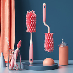Rotatable bottle brush 3-piece set nipple brush straw brush baby bottle cleaning baby special cleaning set