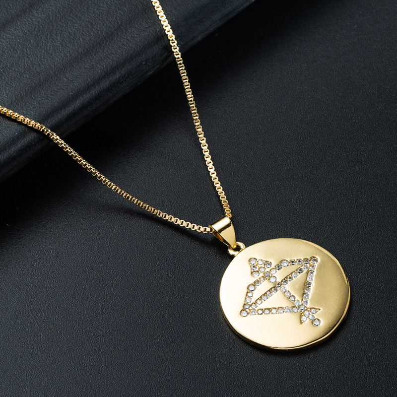 Nihaojewelry wholesale jewelry simple twelve constellation medal pendant necklacepicture12