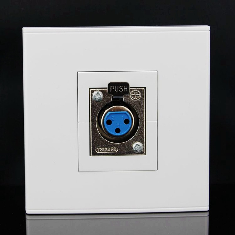 86型 母卡侬插座面板 麦克风话筒插座 卡农母座面板 卡侬孔式插座