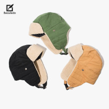 冬季复古雷锋帽女韩版潮护耳棉帽男骑电动车东北保暖飞行员机车帽