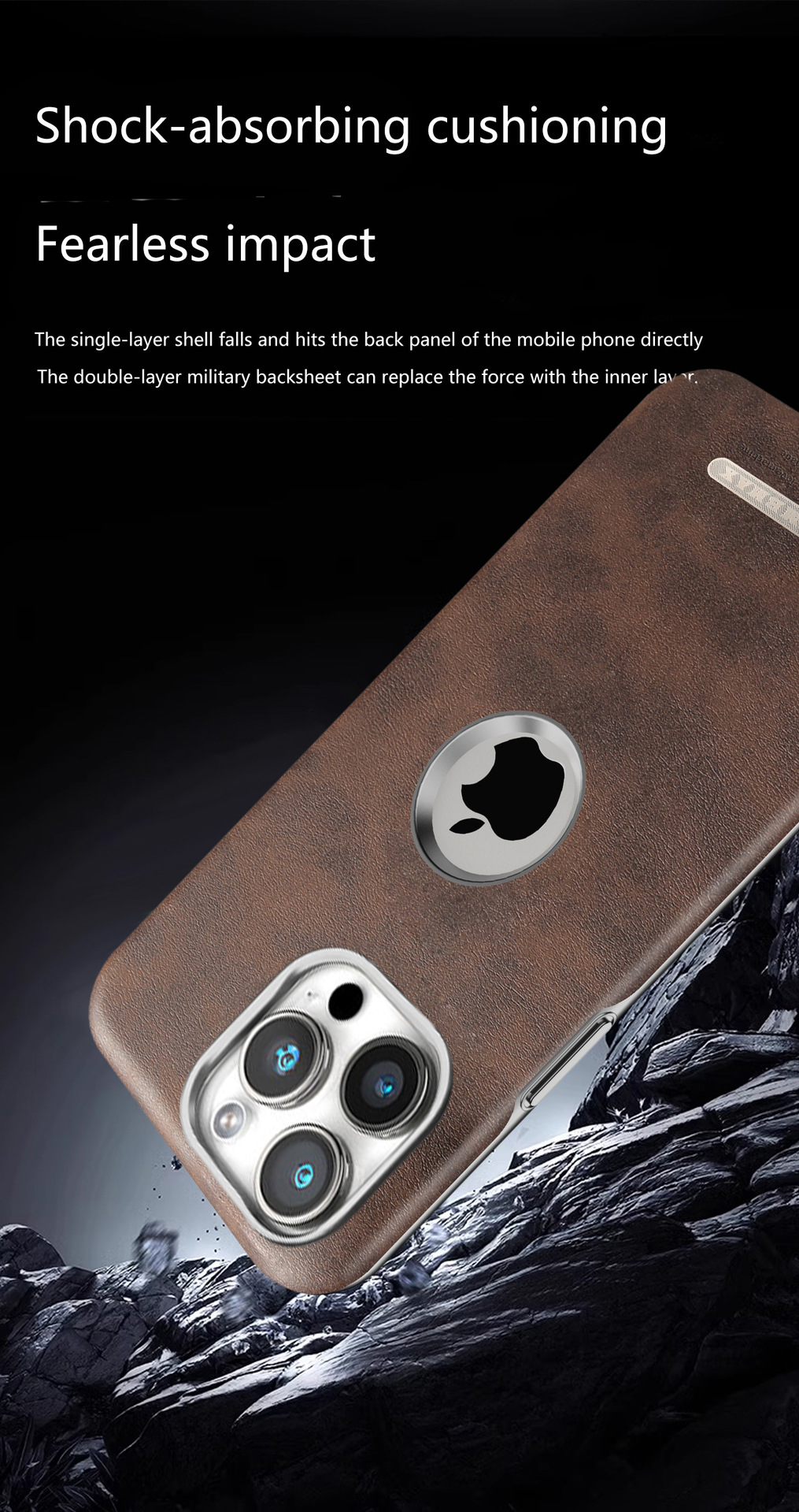 Ốp lưng da từ tính chống rơi cho iPhone 16 Pro Max, 15, 14 họa tiết sáp dầu cao cấp — màu đen quý phái, quý ông màu xanh, Màu nâu thanh lịch, nâu mocha chi tiết 1