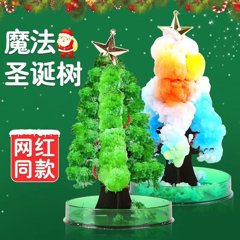 árbol de Navidad mágico árbol de papel floreciente crecimiento mágico árbol de cristal para niños DIY juguetes experimentales científicos
