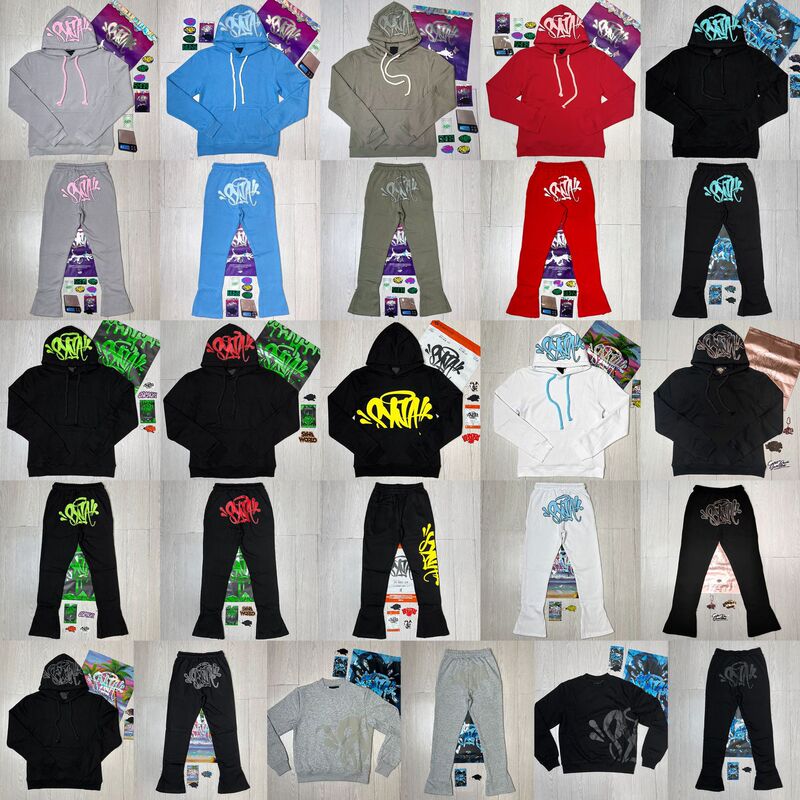 Cross-Border High-Quality Syna World Trendy Brand Hip-Hop Street Loose Hooded Sweatshirt Fleece-Lined Pants Syna Word
