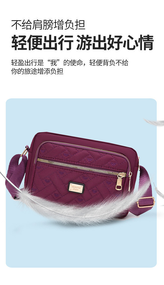 Neue Stil-Crossbody-Tasche zum Ausgehen, große Tasche für Einzelhandelstische, leichte Luxus-Kleinquadrat-Tasche, französische Kleinreisetasche, modische Oxford-Stoff-wasserdichte Geldbörse