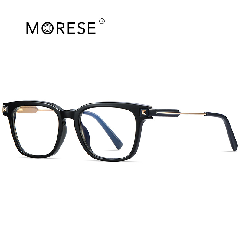 男士方框新款防蓝光眼镜架金属弹弓双拼色平光镜外贸配镜现货2068
