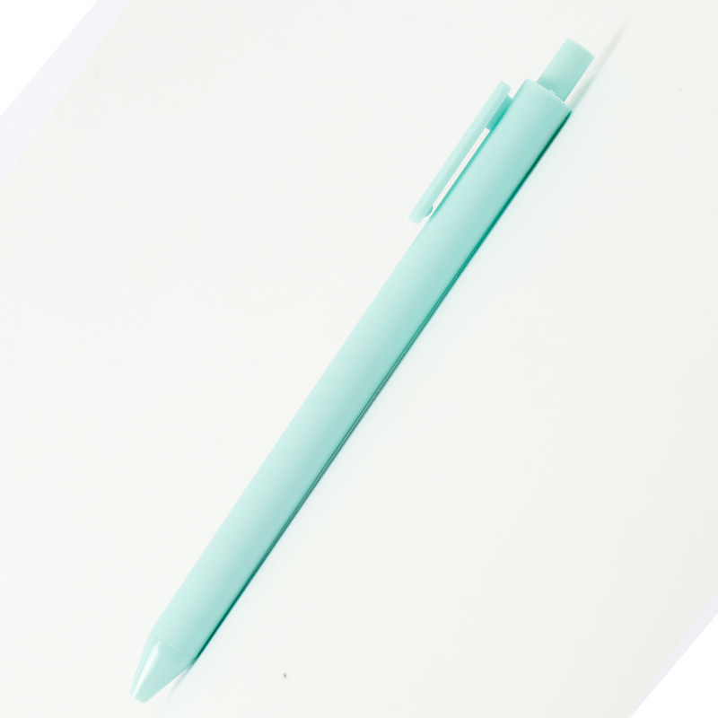 Fabricantes al por mayor Macarons color simple tipo de prensa logotipo imprimible plástico pegamento en aerosol bolígrafo bolígrafo de gel