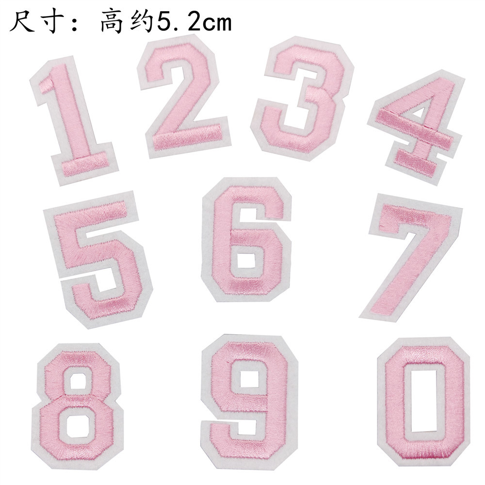 Nuevo color 10 pegatinas de tela digital bordado pegatinas jeans rasgado pegatinas de parche decorativo 0-9 pegatinas decorativas digitales