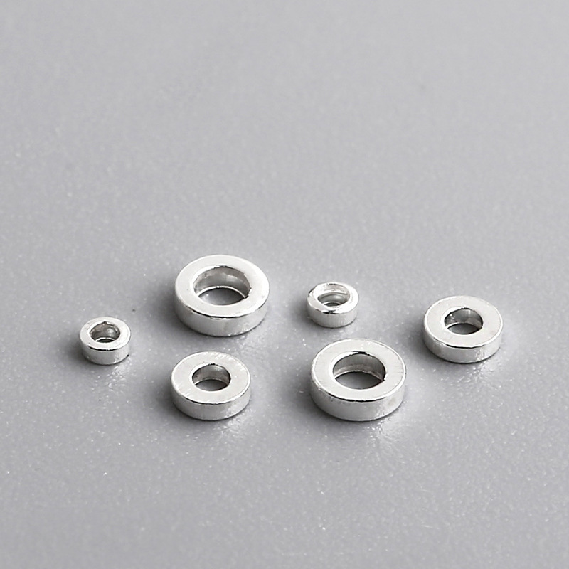S925 Plain Silver Straight-Cut Spacer Large Hole Beads Bright Silver Xizang-Style Accessories DIY Pendant Jewelry Components S925 Plain Silver Straight-Cut Spacer Large Hole Beads Bright Silver Xizang-Style Accessories DIY Pendant Jewelry Components