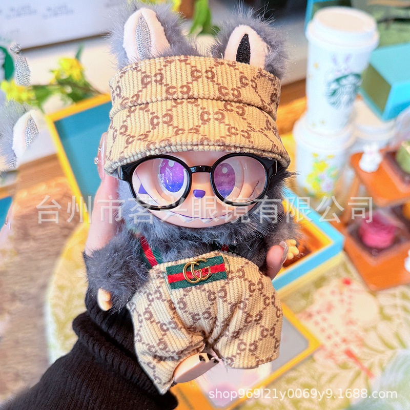 现货20cm棉花娃娃HelloKitty自嘲熊labubu小布bjd公仔配饰diy眼镜|undefined