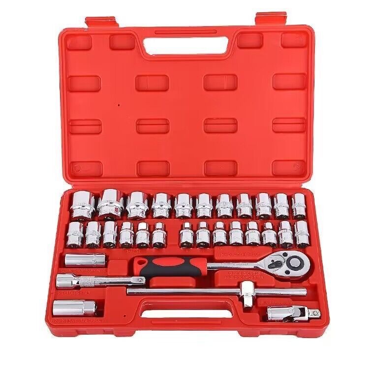 Caja de herramientas de reparación de automóviles 32 piezas conjuntos de llave de manguito multifuncional conjuntos de llave de trinquete hardware caja de herramientas portátiles