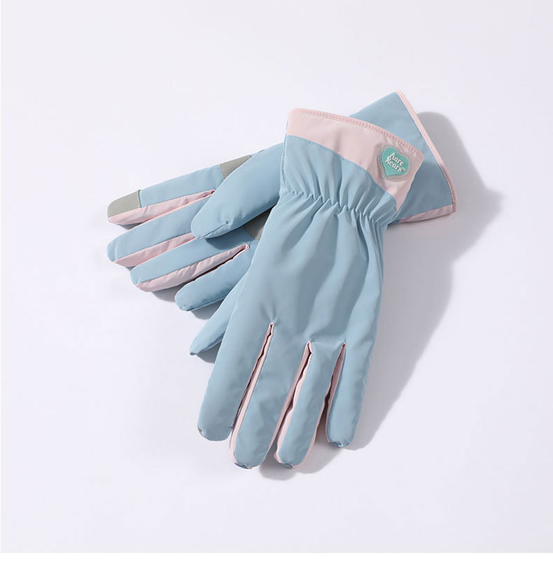 Winterskihandschuhe mit Plüschisolierung, kältebeständig, winddicht, Outdoor-Radfahren, rutschfest, Touchscreen, süß_voghion.com