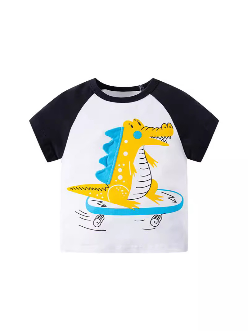 Ropa para niños coreanos al por mayor verano nuevo niño dibujos animados camiseta de manga corta ropa para niños top de bebé fuente transfronteriza