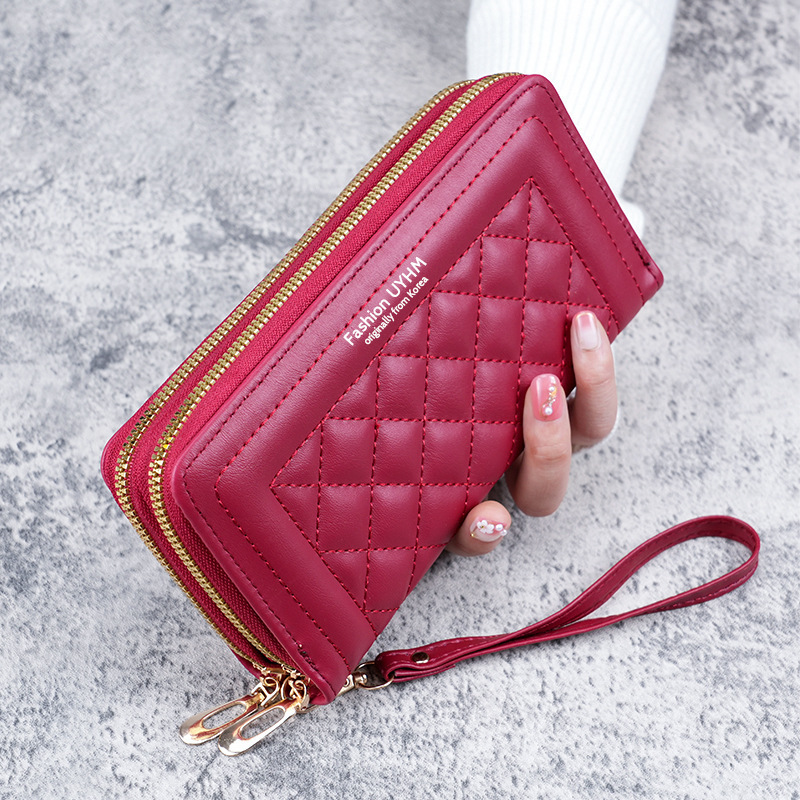 Wallet Women 2023 New Long Women's Handheld Korean Style Casual Mobile Phone Bag Double Zipper Wallet Large Capacity Card Holder Wallet Women 2023 New Long Women's Handheld Korean Style Casual Mobile Phone Bag Double Zipper Wallet Large Capacity Card Holder
