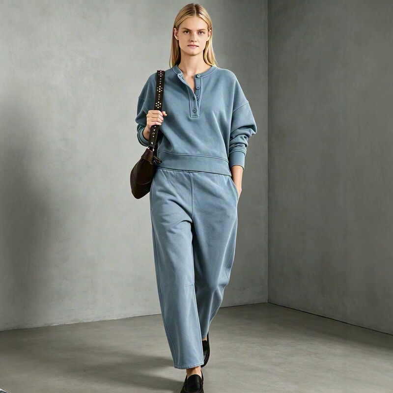 European and American cross-border women's clothing 2026 autumn new loose casual fashion long-sleeve sweatshirt and sweatpants versatile two-piece set