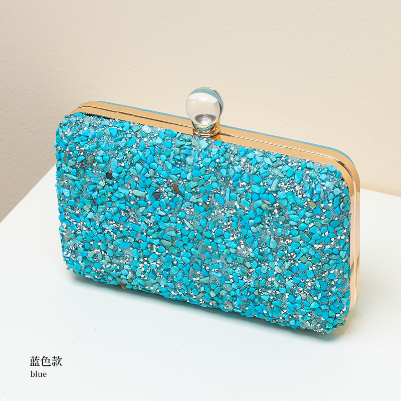 Nueva bolsa de banquete de noche de diamantes de imitación moda europea y americana bolso de vestir incrustado en diamantes bolsa cheongsam Socialite bolsa retro comercio electrónico transfronterizo
