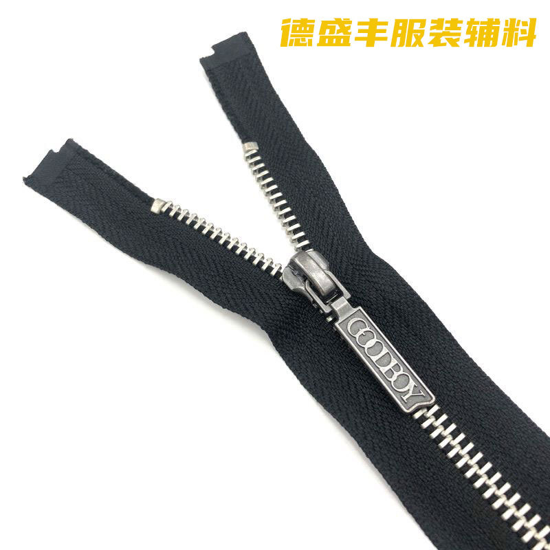 Metal down jacket with zipper