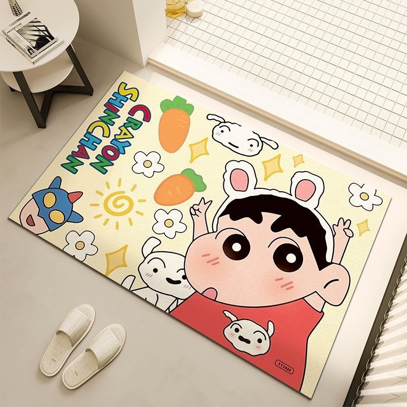 Cartoon Bathroom Floor Mats, Strong Water-Absorbent Soft Diatom Mud Floor Mats, Household Bathroom Door Wear-Resistant Anti-Slip Foot Mats