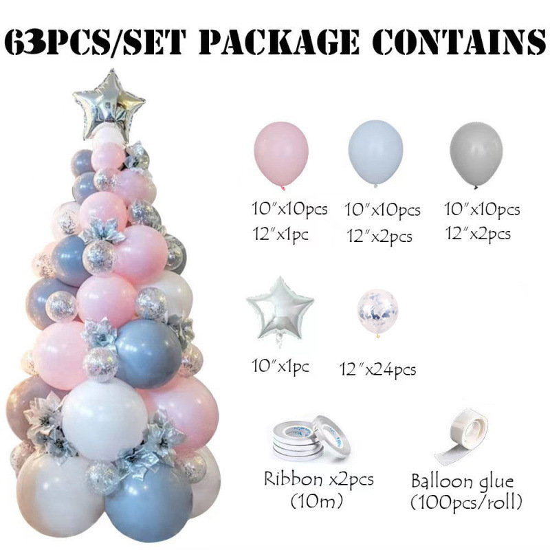 Venta caliente transfronteriza Paquete de globos de látex verde oscuro de Navidad Serie de bosque Venta directa de fábrica de árboles de Navidad Globo_voghion.com