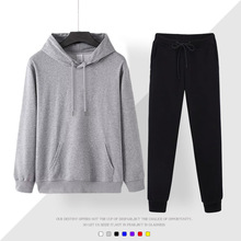 纯棉男连帽卫衣套装运动休闲服宽松大码束脚卫衣加绒保暖时尚休闲