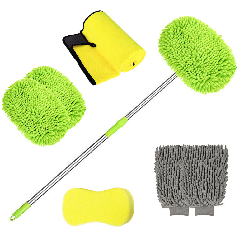 洗车拖把雪尼尔加长手柄伸缩汽车刷擦车专用神器不伤车漆刷车工具