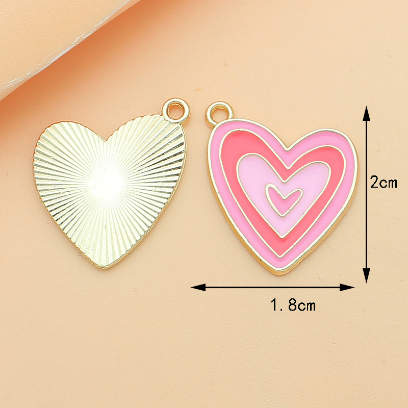 Alloy Material 10 PCS/Package 10*12mm Alloy Heart Shape Flower Pendant