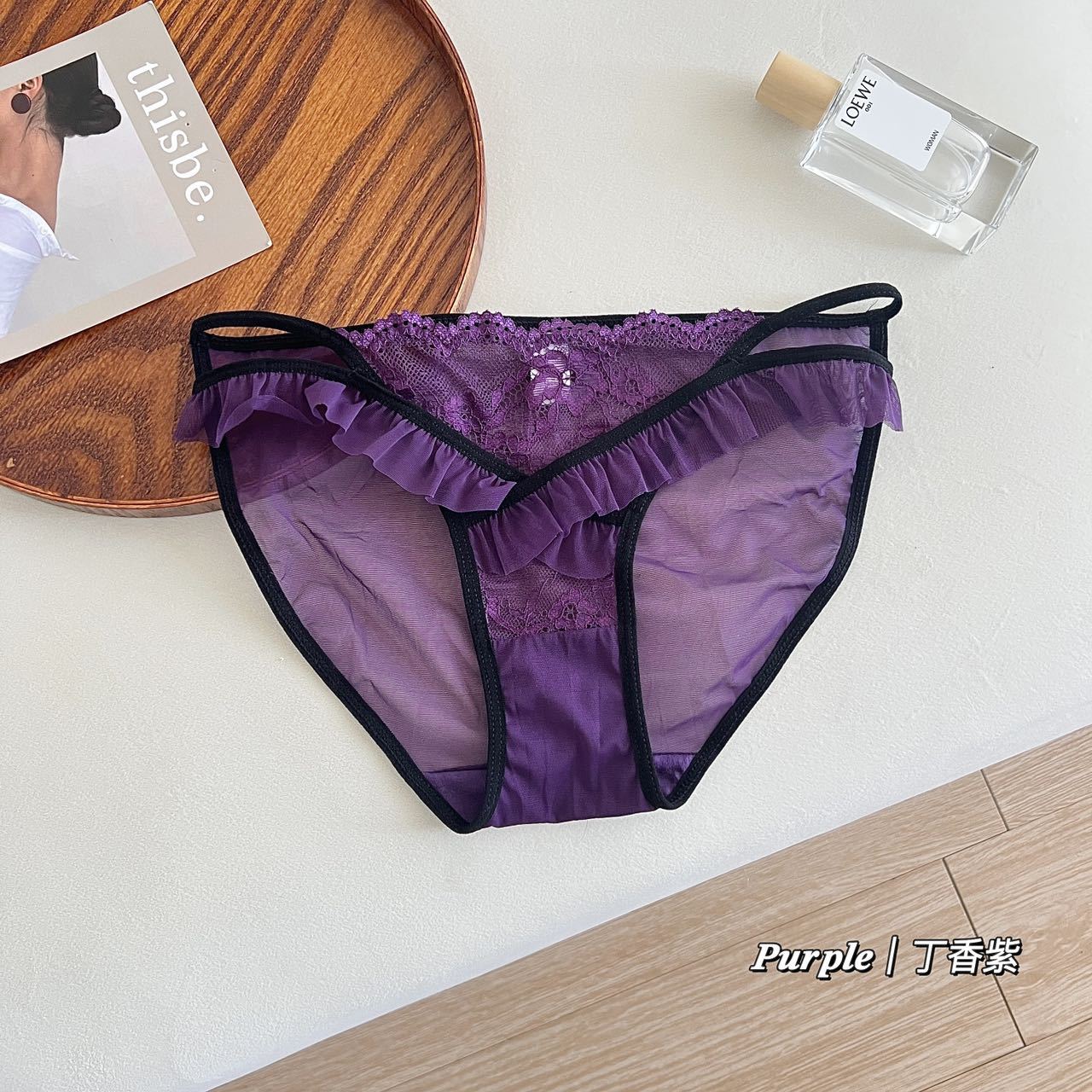Noche oscura, cariño ~ nuevo estilo puro de seducción de cintura baja, pantalones de encaje femeninas, horquilla alta, pantalones de mujer transpirables image 9