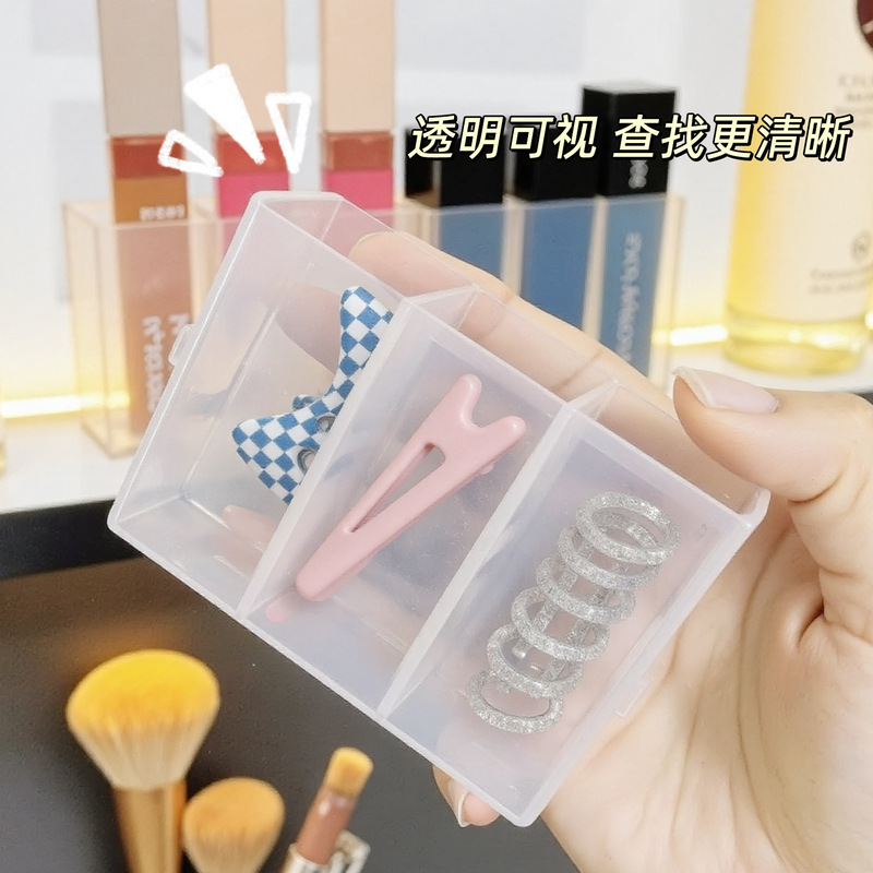 小さな収納ボックス、3つのコンパートメント、透明な壁掛けコンパートメントボックス、パンチフリーミラーキャビネット、バスルームの小さな雑貨、化粧品口|undefined