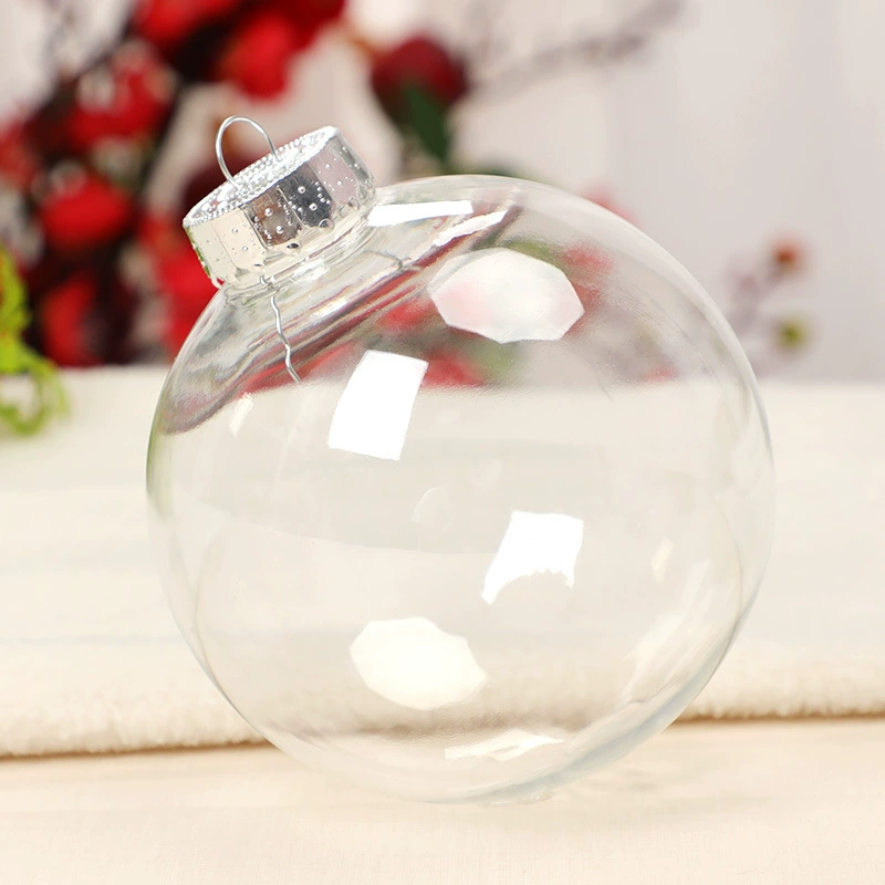 Прозрачный пластиковый шар Christmas bauble, полый refill-орнамент, 6–10 см, серебро/золото/цветные варианты