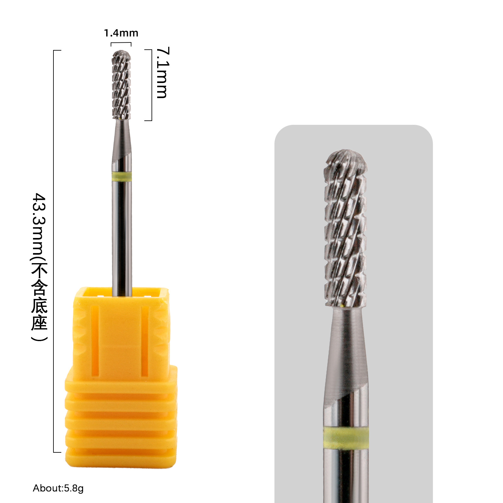 Clavo de acero de tungsteno ruso cabeza de molienda de uñas máquina de pulir removedor de uñas tratamiento frontal esférico exfoliante cabeza de molienda en stock