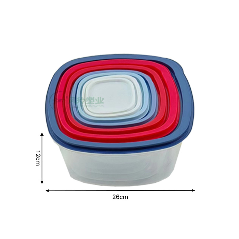 Multifuncional arco iris de verduras y frutas gradiente caja de plástico transparente 7 piezas traje refrigerador caja de almacenamiento fresco