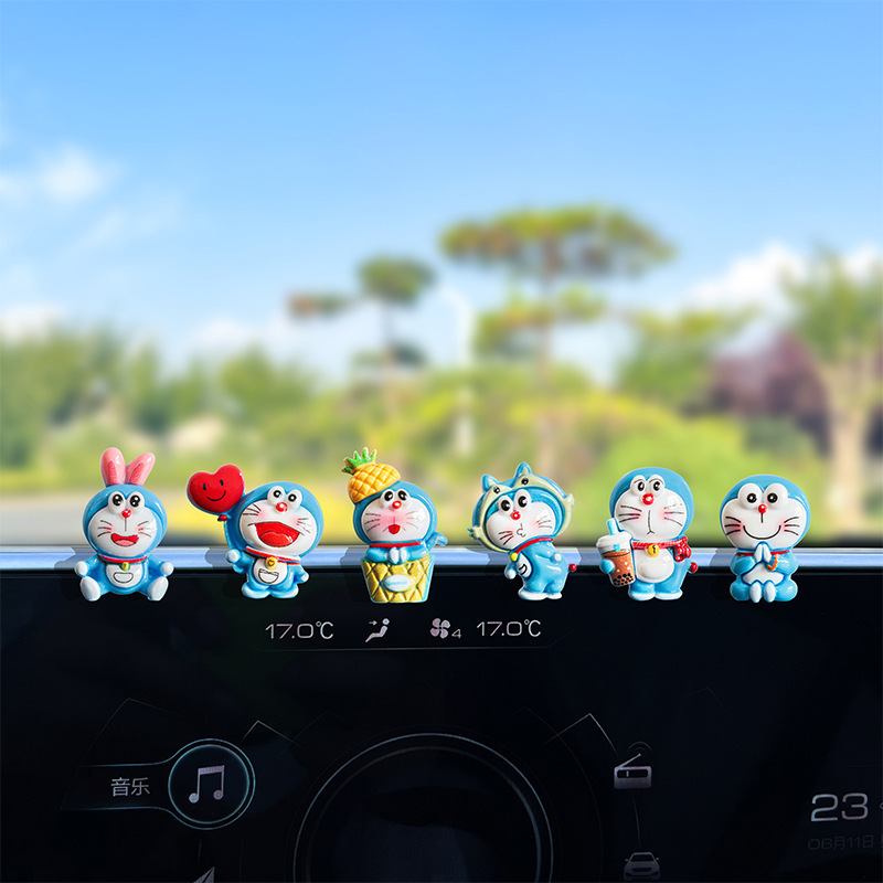 Nuevo lindo Doraemon decoración de coche creativo consola central de coche decoración de espejo retrovisor eléctrico interior